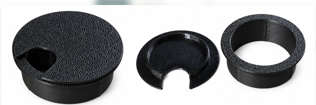 Sada souvisejících nábytkových dílů vytištěných na 3D tiskárně